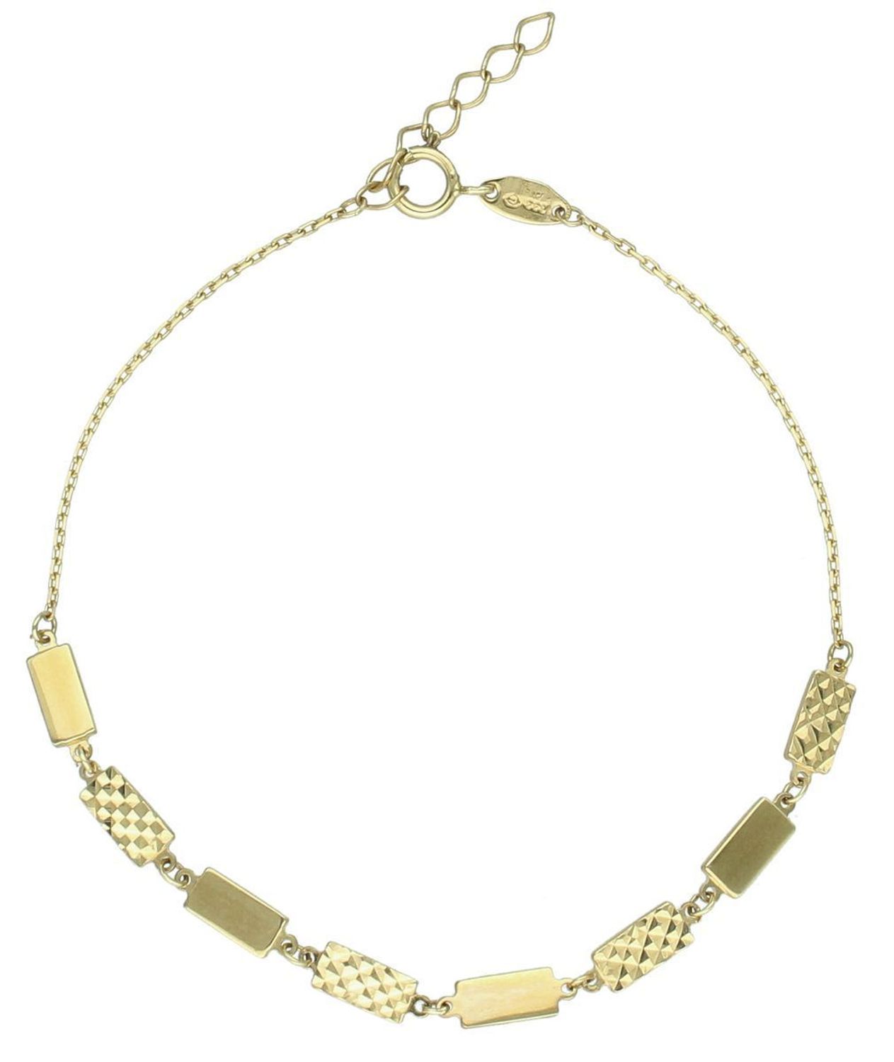 Bransoletka złota celebrytka z blaszkami pr 333, BR 5095 333 Złota damska bransoletka grawerowane blaszki z żółtego złota próby 333. Delikatna, kobieca bransoletka1.jpg